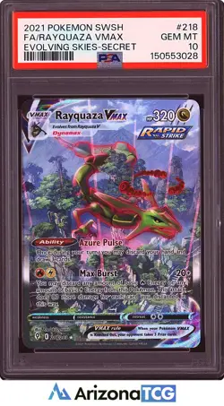 Pokemon 2021 Rayquaza VMAX 218/203 Alt Art Evolving Skies GEM MINT PSA 10 - Image 1