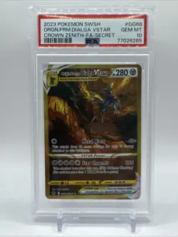 2023 Pokemon Origin Forme Dialga Vstar GG68 Gold Crown Zenith PSA 10 GEM MINT - Image 1