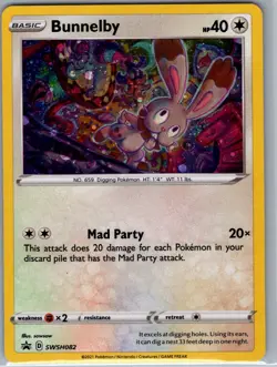 Bunnelby - SWSH082 Holo SWSH: Sword & Shield Promo Cards - Pokemon Card - NM - Image 1