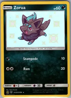 Zorua SV25/SV94 Hidden Fates: Shiny Vault - Pokemon Card - NM - Image 1
