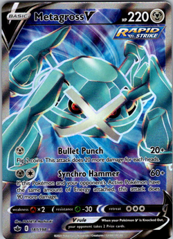 Metagross V 181/198 Swsh06: Chilling Reign Full Art Holo Pokemon TCG Card NM - Image 1