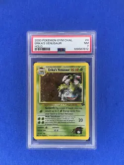 2000 Pokemon Gym Challege Erika's Venusaur 4/132 Holo PSA 7 - Image 1