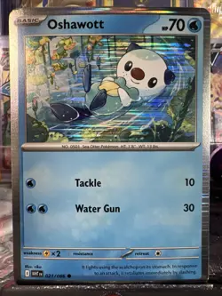 Oshawott 021/086 Black Bolt & White Flare Holo Pokemon Poster Collection NM -M - Image 1