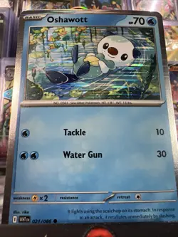 Oshawott 021/086 Black Bolt & White Flare Holo Pokemon Poster Collection NM -M - Image 3