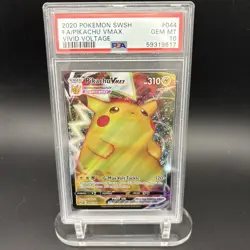 2020 Pokemon TCG SWSH Vivid Voltage Pikachu VMAX Full Art 044/185 PSA 10 - Image 1