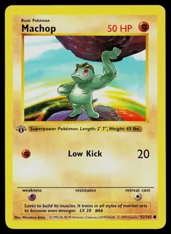 Pokemon Card - Machop 1st Edition Base Set Shadowless 52/102 - Image 1