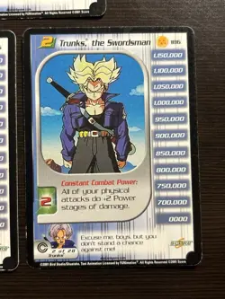 DBZ CCG Non Foil Rare Trunks Card LOT LV 1-3 185 186 187 Dragon Ball Score Z TCG - Image 5
