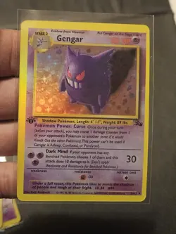 Pokemon Gengar Fossil (1st Edition) Holo Rare 80 HP Stage 2 5/62 Card - Image 1