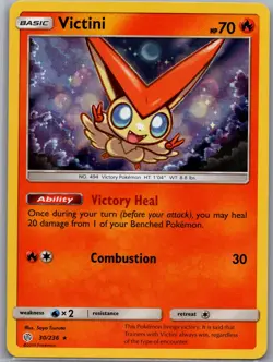 Victini 30/236 Holo SM - Cosmic Eclipse - Pokemon Card - NM - Image 1