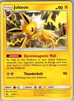 Jolteon 23/68 Non Holo Hidden Fates - Pokemon Card - NM - Image 1