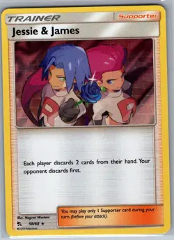 Jessie & James 58/68 Holo Hidden Fates - Pokemon Card - NM - Image 1