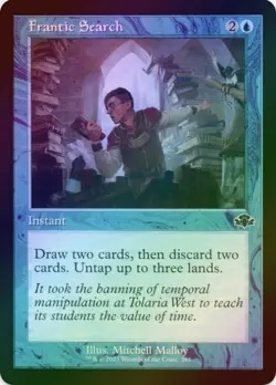 1 x Frantic Search - Retro Frame - Foil - Dominaria Remastered - LP - MTG - Image 1