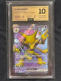 ALAKAZAM EX Holo Full Art 188/165 Pokemon Card Scarlet & Violet 151 tcg OCE-10 - Image 1