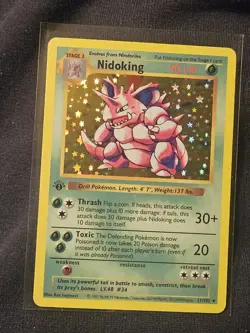 Pokemon Nidoking Base Set Shadowless 1999 11/102 1st Edition Holo Rare 90 HP - Image 1
