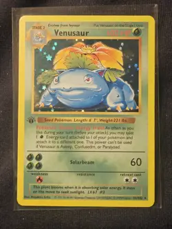 Pokemon Venusaur Base Set (Shadowless) 1st Edition Holo Rare 100 HP 15/102 - Image 1