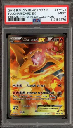 Pokemon Charizard EX Red & Blue Coll. PORTUGUESE Full Art Promo XY121 PSA 9 - Image 1