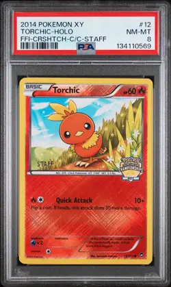 2014 POKEMON XY FURIOUS FISTS #12 TORCHIC-HOLO PSA 8 - Image 1