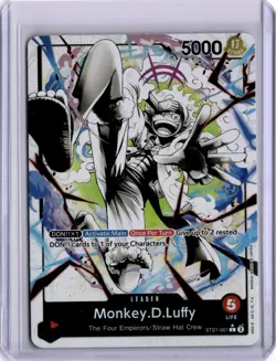 One Piece TCG English ST21-001 Monkey D Luffy Leader Alt Art Parallel - Image 1