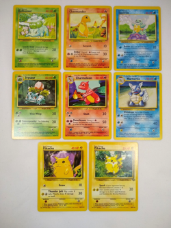 Pokemon Base Set Starters + Evolutions + Pikachus - Exact Cards! - Image 1