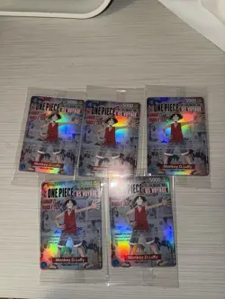 Bandai One Piece CCG US Voyage Promo Leader Monkey D. Luffy Holo Card Lot (5) - Image 1