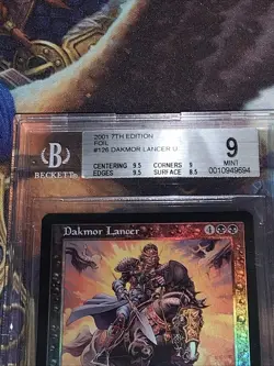 2001 MTG Dakmor Lancer 126 Core Set 7th Edition Foil BGS Mint 9 - Image 2