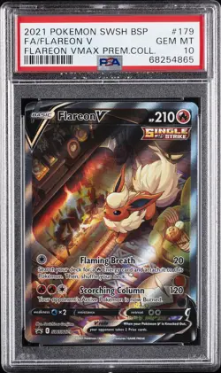 2021 POKEMON SWSH BLACK STAR PROMO #179 FULL ART/FLAREON V PSA 10 - Image 1