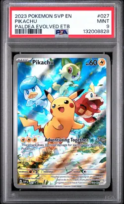 2023 POKEMON SVP EN-SV BLACK STAR PROMO #027 PIKACHU PSA 9 - Image 1