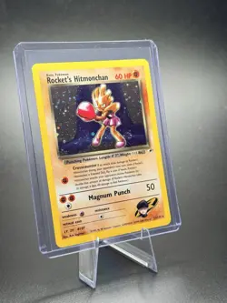 Pokemon Rocket's Hitmonchan Holo Rare Gym Challenge 60 HP English 11/132 - SWIRL - Image 1