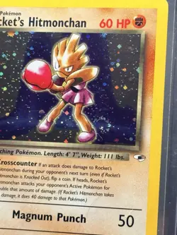 Pokemon Rocket's Hitmonchan Holo Rare Gym Challenge 60 HP English 11/132 - SWIRL - Image 3