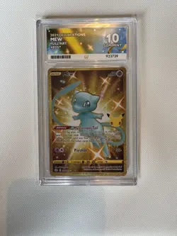 Pokemon Gold Mew TCG Full Art Holo Card 025/025 25th Celebrations Ace 10 - Image 1