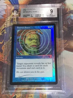 2001 MTG Baleful Stare 62 Core Set 7th Edition Foil BGS Mint 9 - Image 1
