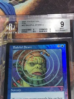 2001 MTG Baleful Stare 62 Core Set 7th Edition Foil BGS Mint 9 - Image 2