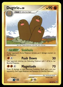 DUGTRIO - 24/127 Rare Platinum Pokemon LP - Image 1