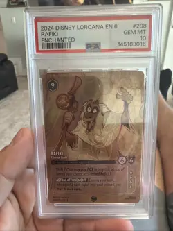 2024 DISNEY LORCANA EN 6-AZURITE SEA ENCHANTED RAFIKI - ETHEREAL GUIDE PSA 10 - Image 1
