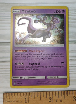 Pokemon TCG Mewtwo SM214 Sun & Moon Black Star Promo Cosmos Holo Trading Card - Image 2