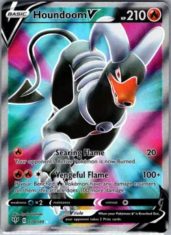 Houndoom V (Full Art) 178/189 SWSH03: Darkness Ablaze - Pokemon Card - NM - Image 1