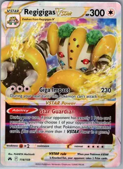 Regigigas VSTAR 114/159 Crown Zenith - Pokemon Card - NM - Image 1