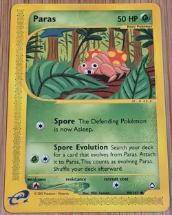 Paras # 99/147 Common aus Aquapolis von 2003 Pokemon Englisch Mint Vintage - Image 1