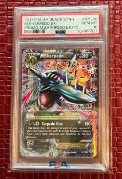 Pokemon Mega M Sharpedo EX Black Star Promo XY200 GEM MINT PSA 10 - Image 1