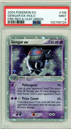 2004 Pokemon Ex Fire Red & Leaf Green #108 Gengar Ex Holo PSA 9 Mint - Image 1