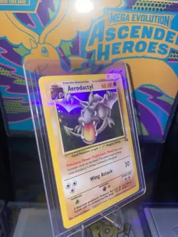 Pokemon TCG Aerodactyl Fossil 1/62 Holo Rare 1999 Wizards Base Set Copyright - Image 2