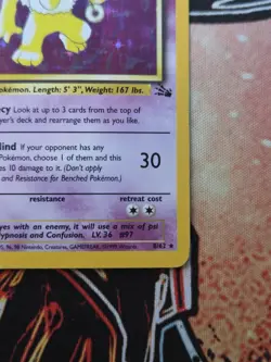 Pokemon 1999 - Hypno - 8/62 Fossil Unlimited Holo Rare - Image 5