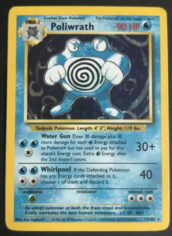 Pokemon TCG Poliwrath 13/102 Base Set Holo Rare LP - Image 1