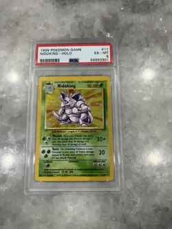1999 Pokemon Game Base NIDOKING 11/102 Holo Original ** PSA 6 EX - MINT ** - Image 1
