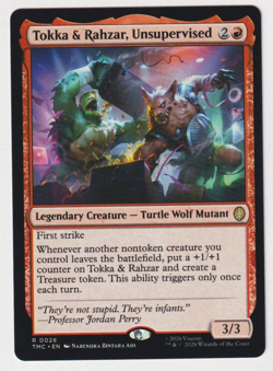 Tokka & Rahzar, Unsupervised Commander TMNT TMC 0028 R Rare Regular NM MTG Magic - Image 1