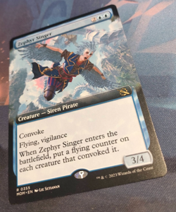Zephyr Singer (Extended Art) - March of the Machine - Rare - NM (see pics) MTG - Image 3