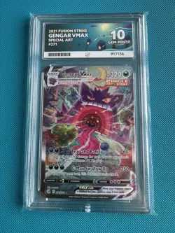 Pokemon TCG Gengar VMAX Alt Art 271/264 Fusion Strike Ace 10 (Perfect Subgrades) - Image 1