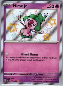 Mime Jr. 157/091 SV: Paldean Fates - Pokemon Card - NM - Image 1