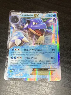 Pokemon Blastoise EX 180 17/83 Rare holo trading card - Image 1