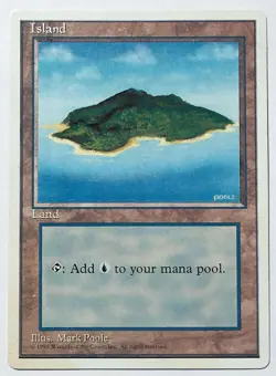 Magic MTG - Island (Blue) - Alternate 4th Fourth Edition Glossy - DMG - Image 1